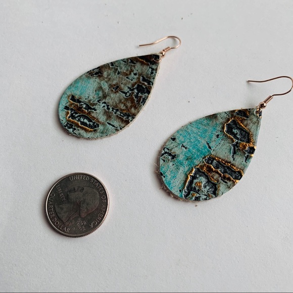 Turquoise Rustic Earrings - Picture 3 of 3